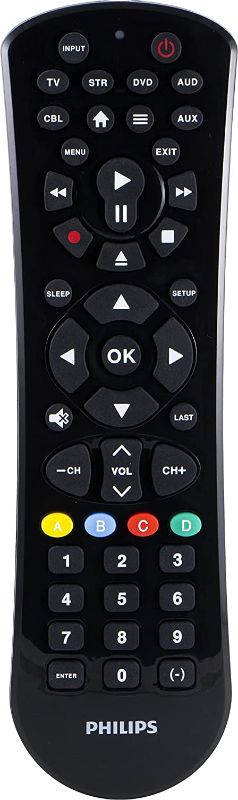 Photo 1 of Philips Universal Remote Control Replacement for Samsung, Vizio, LG, Sony, Sharp, Roku, Apple TV, RCA, Panasonic, Smart TVs, Streaming Players, Blu-ray, DVD, Simple Setup, 6 Device, Black, SRP9263C/27
