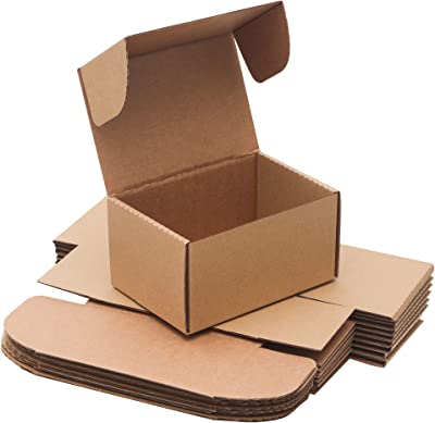 Photo 1 of 25pk Small Shipping Boxes Corrugated Small Cardboard Boxes for Shipping, Recyclable Packaging Boxes for Small Business, Mailer, Gift Packing, Crafts Packing, Jewelry Box Shipping, Brown