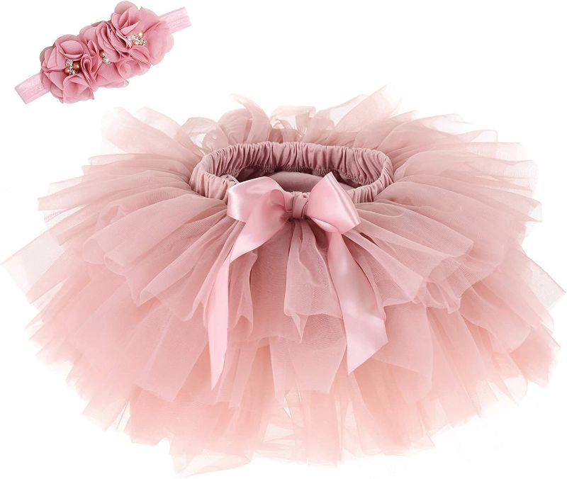 Photo 1 of Baby Girls Tutu Skirt Headband Set Toddler Ruffle Tulle Diaper Covers 6-24 Month
