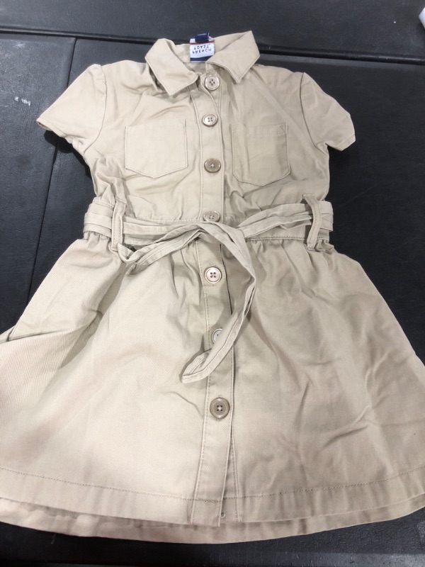 Photo 2 of French Toast Girls' Twill Safari Shirtdress 5 Khaki Beige