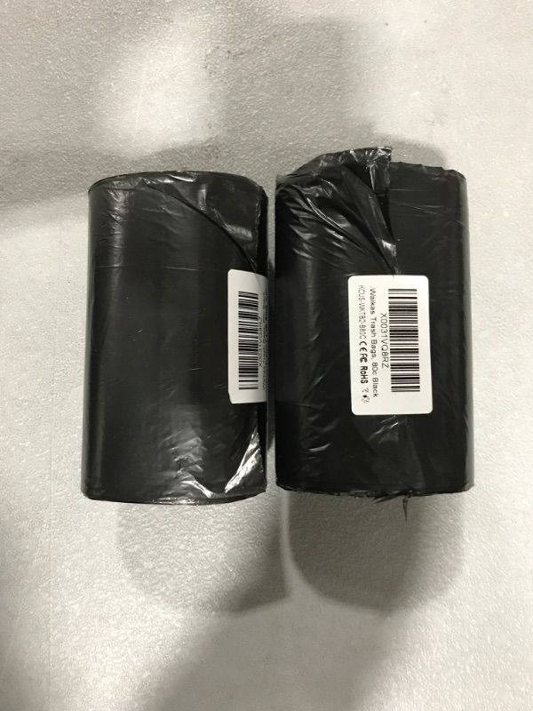 Photo 2 of 2 Pack- Small Trash Bags 80 Counts, Waikas Garbage Bags for Bathroom Car Mini Trash Can, Plastic Bag for Bedroom Living Room, 4 Gallons, Black 4 Gallon Black