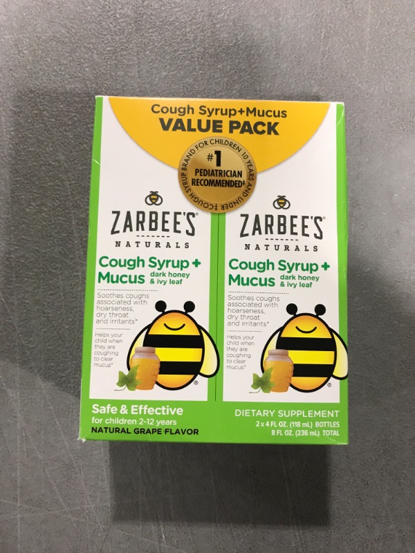 Photo 1 of Children's Twin Pack Cough Syrup with Dark Honey Daytime - Natural Grape Flavor (254 x 2) Daytime Twin Pack - Grape