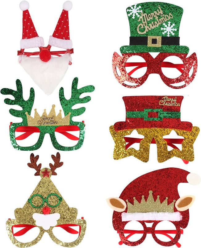 Photo 1 of Budsmile Christmas Headbands Sequins Xmas Headwear Reindeer Antler Hats Cute Costume Hairbands for Christmas Holiday