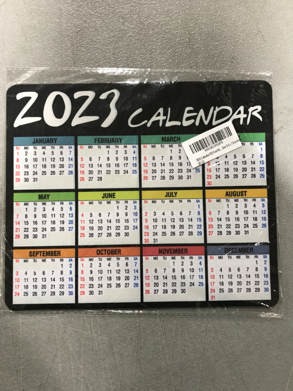 Photo 2 of 2023 Calendar HD Font Mouse pad, Non-Slip Personalized Rectangular Black Background, Size: 9.5 x 7.6 inches
