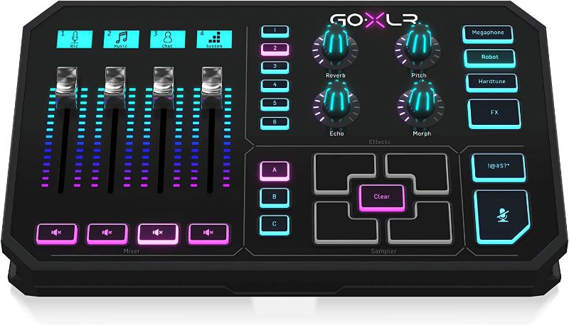 Photo 1 of TC Helicon GoXLR Revolutionary Online Broadcaster Platform with 4-Channel Mixer, Motorized Faders, Sound Board and Vocal Effects, Officially Supported on Windows