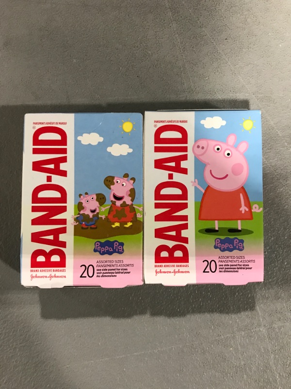 Photo 2 of 2 Boxes- Band-Aid Bandages, Adhesive, Peppa Pig, Assorted Sizes - 20 bandages