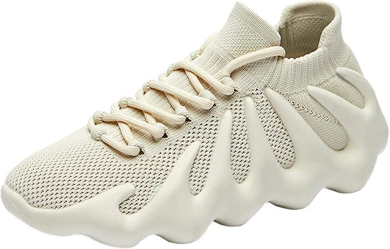 Photo 1 of [Size 10-11] TGoBro Mens Womens Kids Walking Sneakers Family Road Running Shoes Womens Knitted Breathable Cross Trainer Shoes Non-Slip 450 Gym Jojjing Shoes for Kids Women Men B-Beige