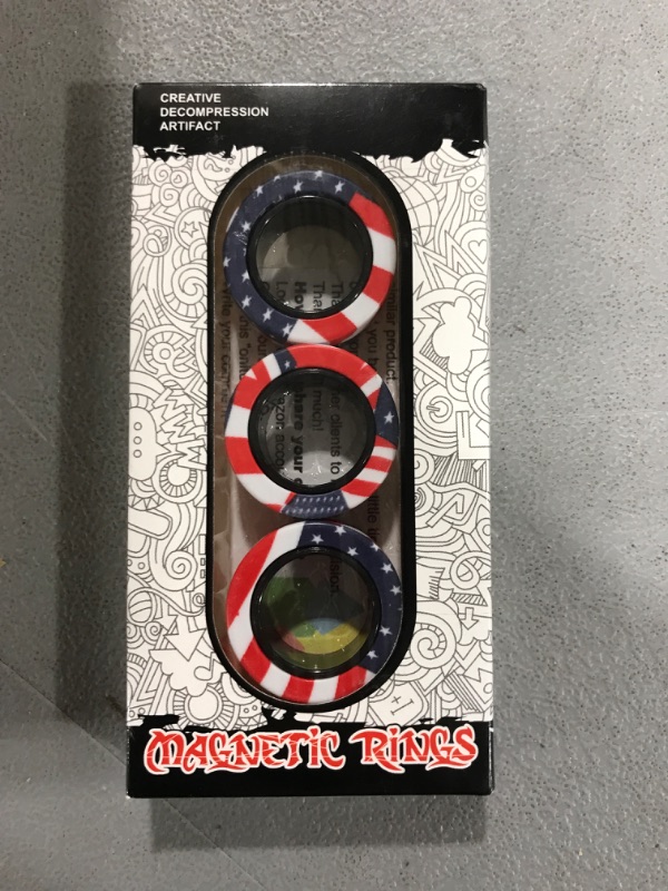 Photo 2 of Magnetic Rings Fidget Toy Set Ultimate Toy for Anxiety Stress Relief Therapy (3PCS) 