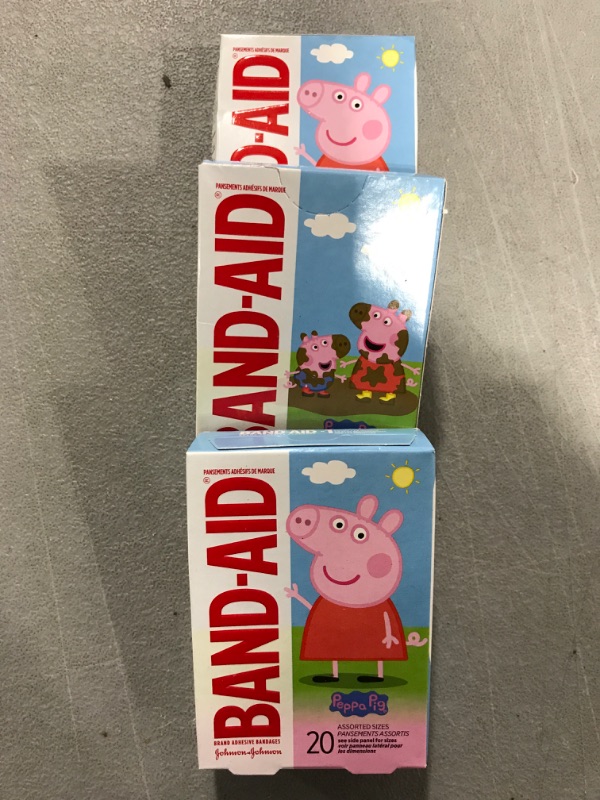 Photo 1 of 3 Boxes- Band-Aid Bandages, Adhesive, Peppa Pig, Assorted Sizes - 20 bandages