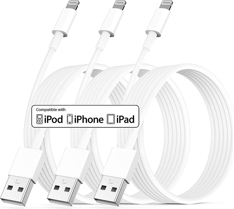 Photo 1 of [Apple MFi Certified] iPhone Charger 10 ft 3 Pack, Lightning to USB Cable 10 Foot, Long Fast iPhone Charging Cables Cord for iPhone 13 Pro Max/12 Mini/11/XR/Xs/X/8/7/6/iPad Pro/Air/Mini-10 Feet White 