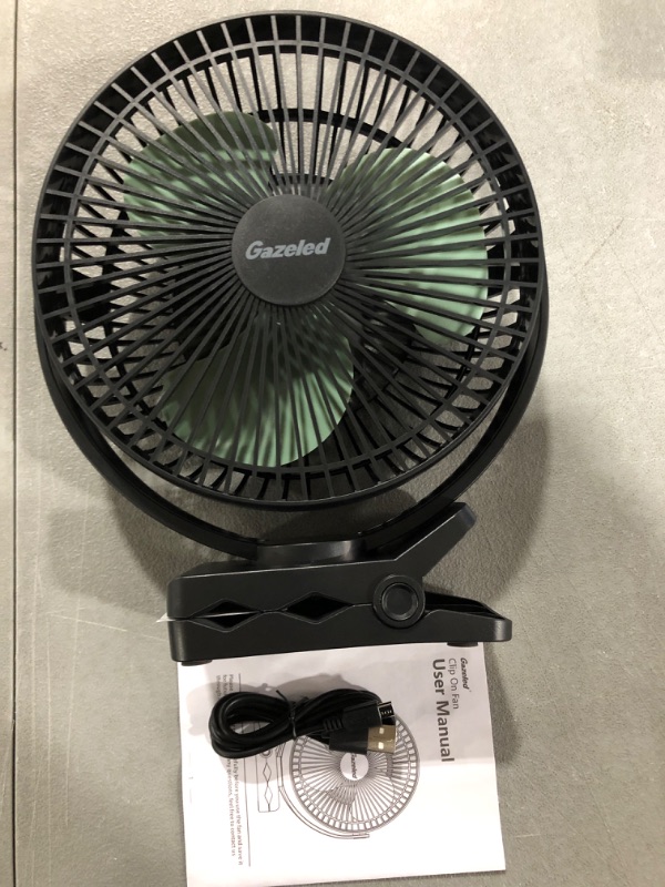 Photo 2 of 10000mAh Rechargeable Clip On Fan for Bed, Portable Fan, 8 Inch Battery Operated Fan for Stroller, Treadmill(Up to 24H of Use),4-Speed Fast Cooling Outdoor Fan, USB Fan for Bedroom, Office, Camping