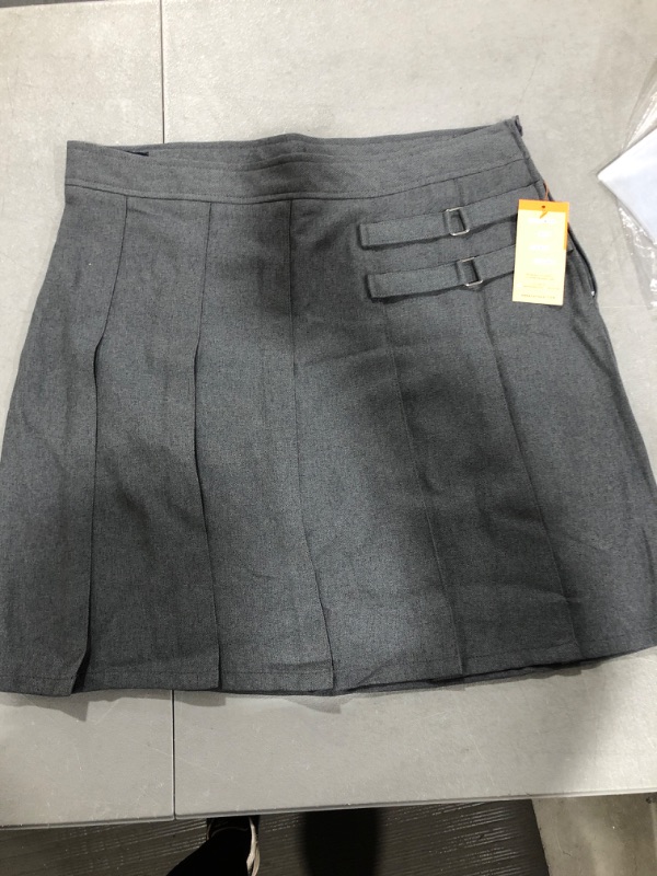 Photo 2 of [Size 16] French Toast Girls' Two-Tab Pleated Scooter Skirt- Grey