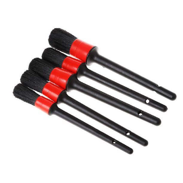 Photo 1 of 5 Pcs Natural Boar Hair Detail Brush Set Automotive Detailing Brushes For Car Cleaning
