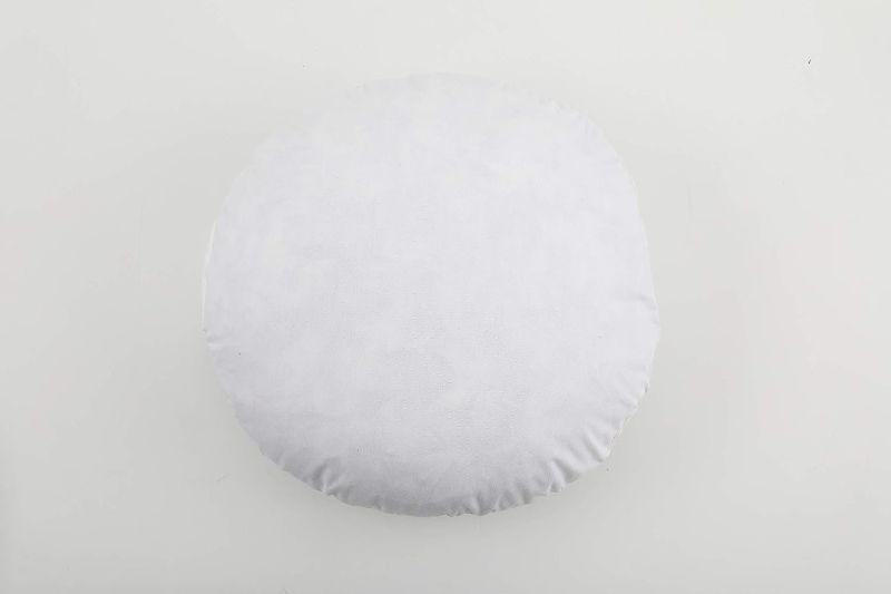 Photo 1 of 32 Inch Round Diameter Down Alternative Decorative Pillow Insert, Cotton Cover, White