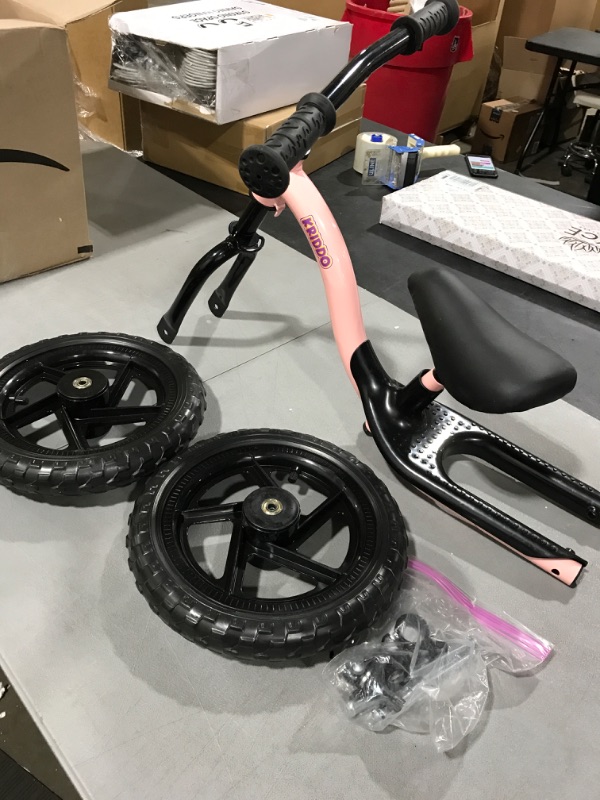 Photo 2 of KRIDDO Toddler Balance Bike 2 Year Old, Age 18 Months to 5 Years Old, Early Learning Interactive Push Bicycle with Steady Balancing and Footrest, Gift Bike for 2-5 Boys Girls, Pink