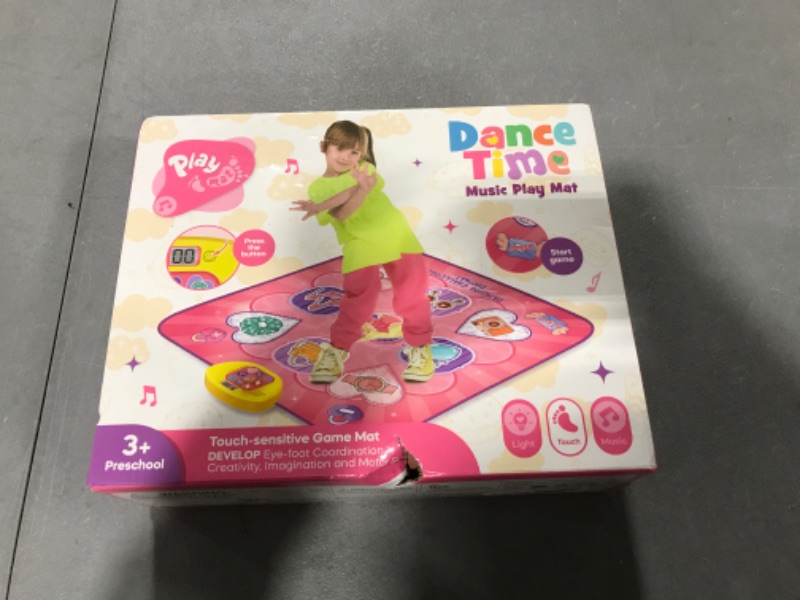 Photo 1 of ANNKIE Dance Mat,Toys for 3-12 Year Old Girls,Dance Mat for Kids,Musical Dance Pad with LED Lights,Built-in Music,5 Game Models,Christmas Birthday Gifts for 3 4 5 6 7 8 9+Year Old Girls