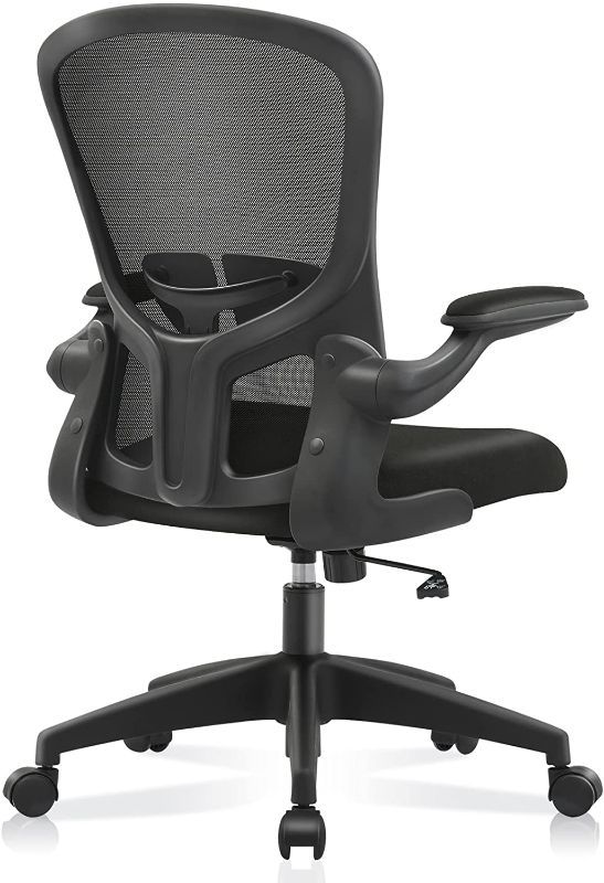 Photo 1 of FelixKing Office Chair, Ergonomic Desk Chair with Adjustable Height, Swivel Computer Mesh Chair with Lumbar Support and Flip-up Arms, Backrest with Breathable Mesh (Black)