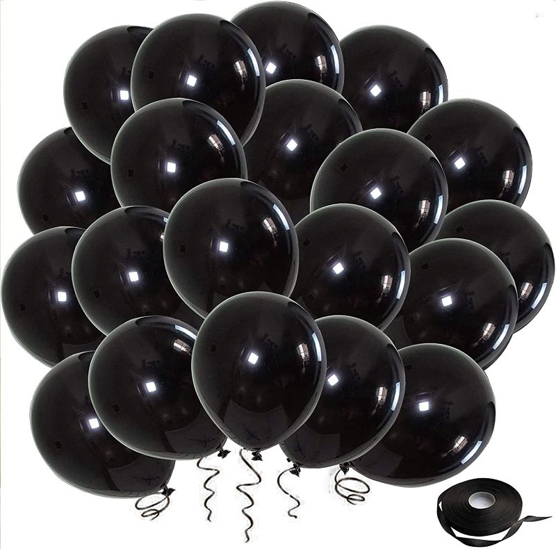 Photo 1 of 50pcs Black Latex Balloons