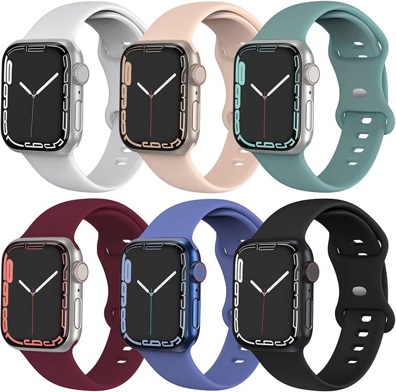 Photo 1 of Compatible with Apple Watch Band 44mm 42mm 45mm Soft Silicone Sport Strap Replacement Wristbands