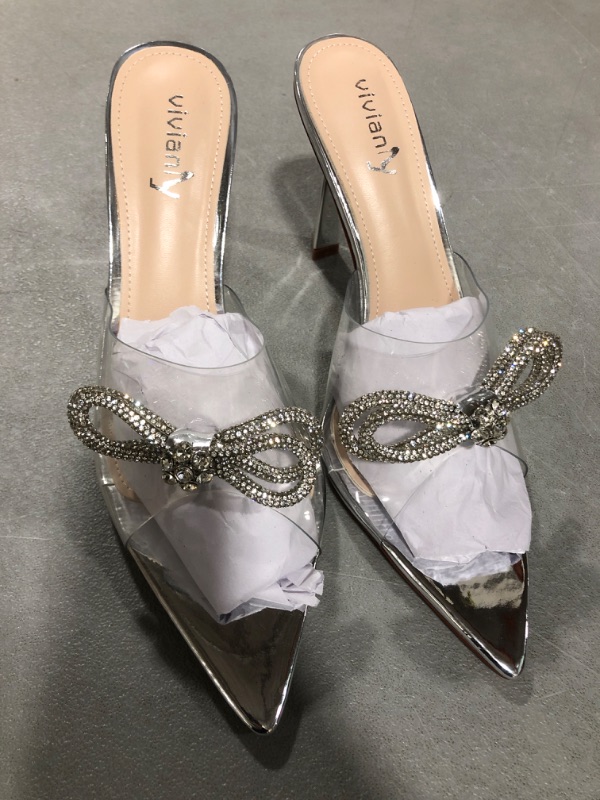 Photo 1 of [Size 11] Vivianly silver pointed toe heels