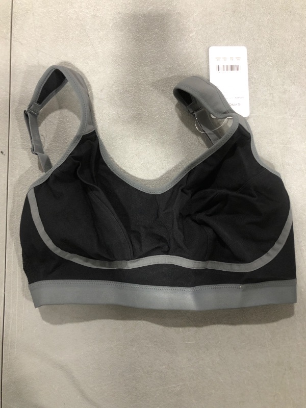 Photo 2 of [Size 38DD] SYROKAN Women's Sports Bra Wireless Comfort High Impact Support Bounce Control Black/Grey