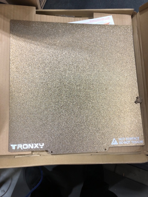 Photo 2 of TRONXY PEI Sheet Build Plate, Flexible Magnetic PEI Build Surfaces for 3D Printer Heated Bed 330x330 mm, Removable PEI Spring Steel Platform for X5SA/X5SA PRO Hot Bed, Easy to Remove Model 330x330mm 330x330mm