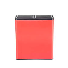 Photo 1 of 18.5 Gal. Red Large Capacity Dual Trash and Recycling Bin
