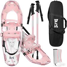 Photo 1 of ALPS 14/17/21/25/30 Inch Lightweight Snowshoes for Women Men Youth Kids, Light Weight Aluminum Alloy Terrain Snow Shoes with Pair Antishock Trekking Poles, Free Carrying Tote Bag
