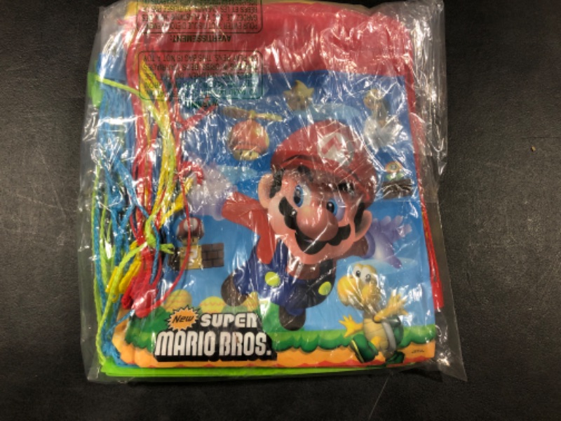 Photo 2 of 12 PCS Mario Party Bags Non-Woven Drawstring Goodie Bags for Mario Party Supplies, Mario Brothers Themed Party Supplies Favors, Birthday Party Decorations, School Backpacks