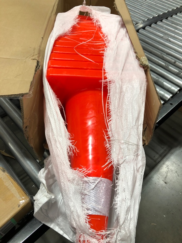 Photo 2 of  [ 12 Pack ] 18" Traffic Cones PVC Safety Road Parking Cones Weighted Hazard Cones Construction Cones for Traffic Fluorescent Orange w/4" Reflective Strips Collar
