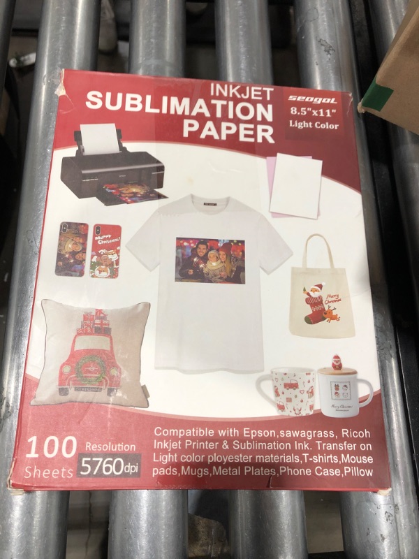 Photo 2 of Sublimation Paper 100 Sheets 8.5 x 11 Inches 125gsm, for Any Inkjet Printer with Sublimation Ink Epson, Sawgrass, Heat Transfer Sublimation for Mugs T-shirts Light Fabric 8.5''x11''