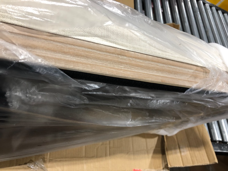 Photo 1 of WINGBO 44" Rectangular Tufted Ottoman Bench Seat, Birch Frame & Carved Rubber Wood Legs & Faded Wood Finish, French Style Home Furniture for Entryway Foyer Mudroom Bedroom End of Bed, Beige 44" Large 3 Person Seat