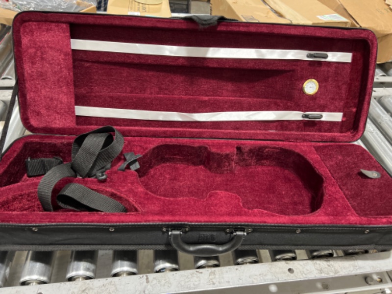 Photo 1 of 4/4 Full Size Violin Case,FINO Professional Oblong Violin Hard Case with Built-in Hygrometer,Super Lightweight Portable Carrying Bag Slip-On Cover with Backpack Straps,Black
