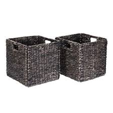 Photo 1 of 2 PACK GREY WICKER BASKETS 