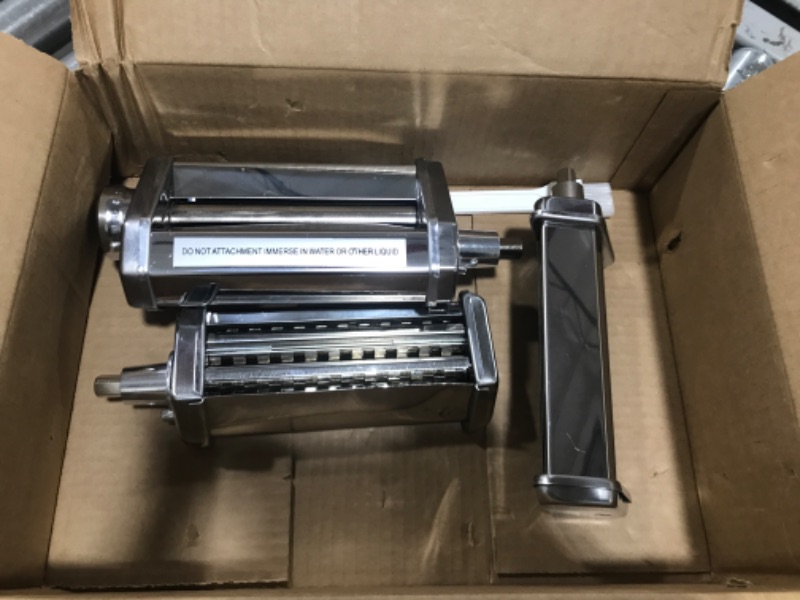 Photo 1 of 3 Piece Pasta maker Attachment for KitchenAid Stand Mixers, Included Pasta Sheet Roller, Spaghetti Cutter, Fettuccine Cutter Maker Accessories and Cleaning Brush