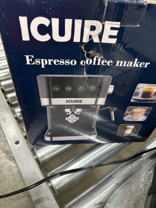 Photo 4 of ICUIRE Espresso Coffee Machine - 20 Bar Pump Espresso and Cappuccino Latte Maker with Milk Frother, 1050W High Performance, 1.5L/50Oz Removable Water Tank, Perfect for Home Barista multi without Milk Frothing Pitcher