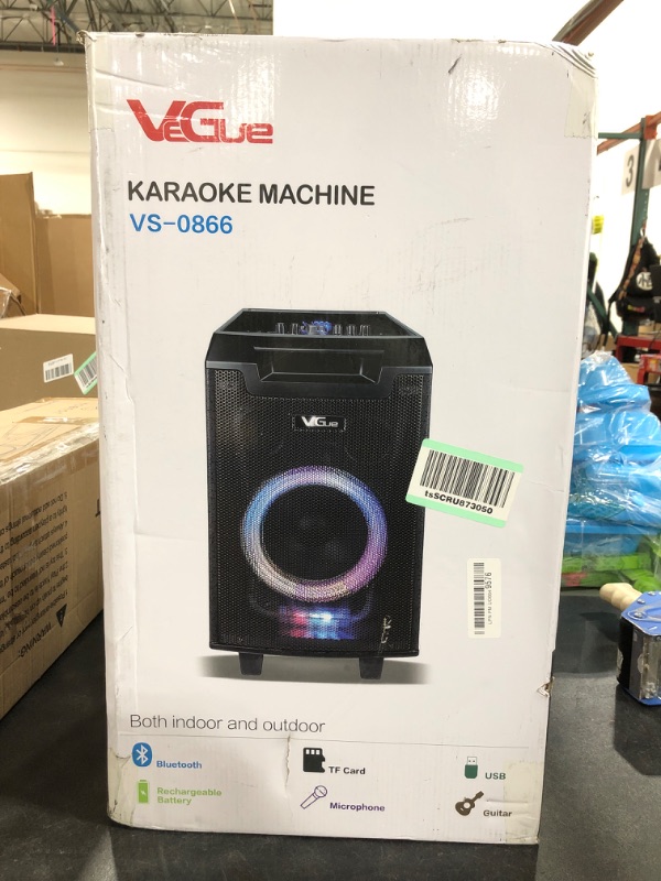 Photo 1 of VeGue Karaoke Machine, Bluetooth Speaker PA System for Adults & Kids with 2 Wireless Microphones, 8'' Subwoofer, Wireless Singing Machine for Christmas Party, Wedding, Gathering(VS-0866)