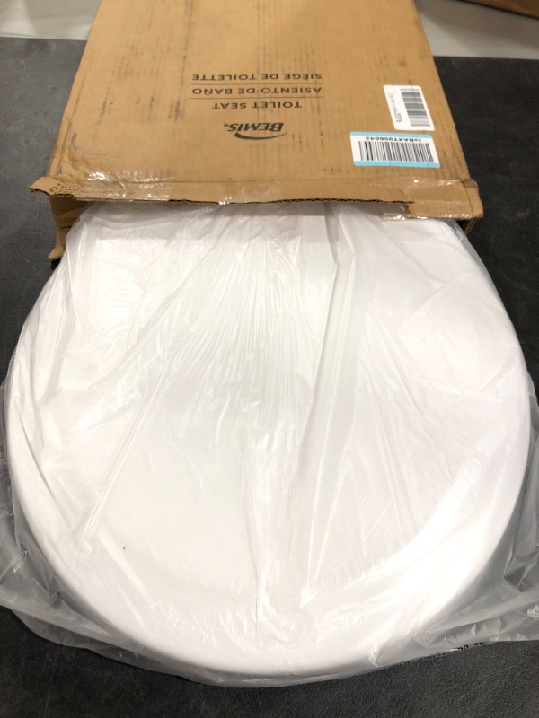 Photo 1 of Bemis 500EC 390 Lift-Off Wood Round Toilet SEAT, Cotton White
