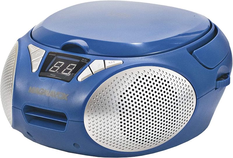 Photo 1 of Magnavox MD6924-BL Portable Top Loading CD Boombox with AM/FM Stereo Radio in Blue | CD-R/CD-RW Compatible | LED Display | AUX Port Supported | Programmable CD Player |
