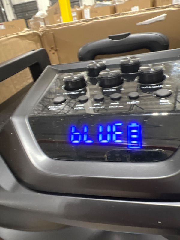 Photo 1 of Moukey Karaoke Machine, PA System Subwoofer, Portable Bluetooth Speaker w/ 2 Wireless Microphones, Lyrics Display Holder, Party Lights & Echo/Treble/Bass Adjustment, Support TWS/REC/AUX/MP3/USB/TF/FM 10" Subwoofer