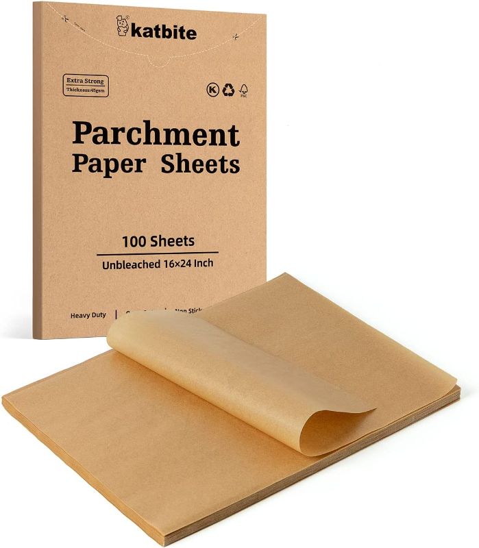 Photo 1 of 12x16  Inch Parchment Paper Sheets, 200Pcs Non-Stick Precut Baking Parchment, Unbleached Parchment