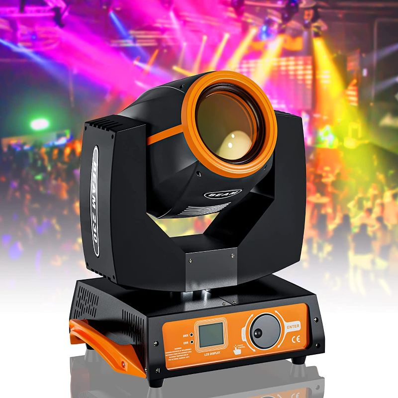 Photo 1 of 7R 230W Beam Sharpy Moving Head Light - 17 Gobos RGBW Beam Lights - 14 Colors Led Moving Head Light Dj Lights - 16CH DMX512 Sound Control for Church Wedding Disco Party