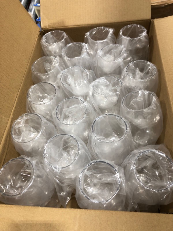 Photo 2 of 36 piece Stemless Unbreakable Crystal Clear Plastic Wine Glasses Set of 36 (12 Ounces)