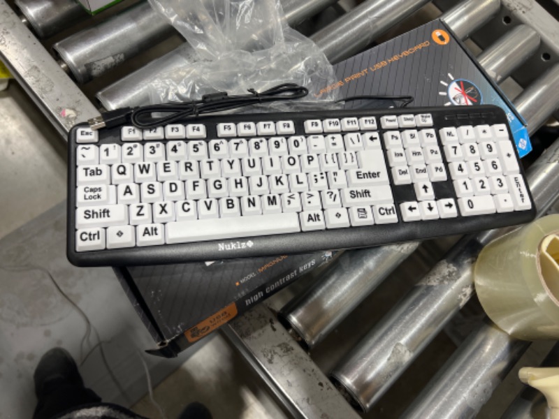 Photo 2 of Nuklz N Large Print Computer Keyboard | Visually Impaired Keyboard | High Contrast Black and White Keys Makes Typing Easy | Perfect for Seniors and Those Just Learning to Type
