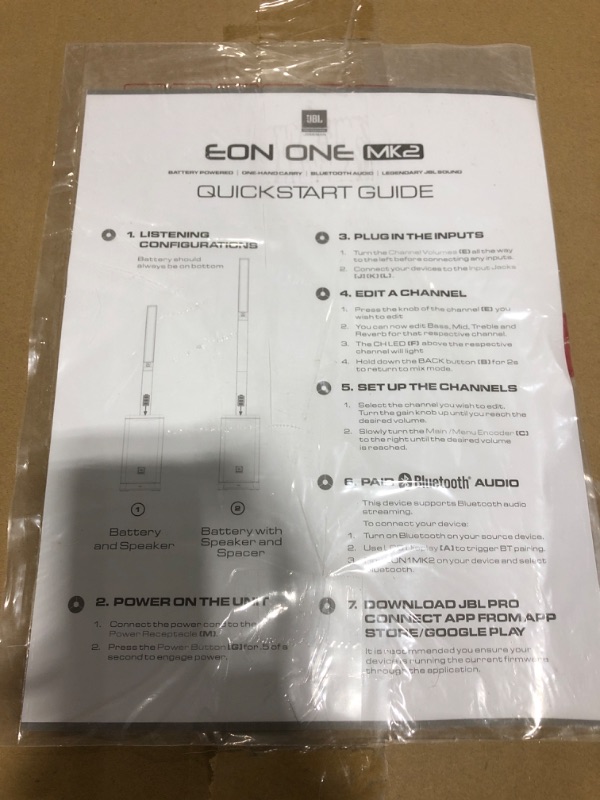 Photo 7 of JBL Professional EON ONE Mk2 All-In-One, Rechargeable Column-Speaker Personal PA Rechargeable PA