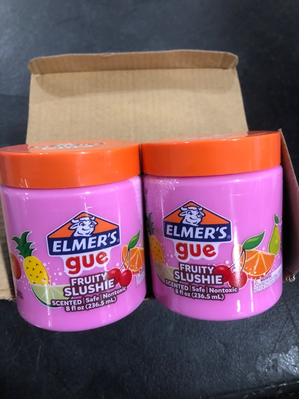 Photo 2 of Elmer's GUE Pre Made Slime, Fruity Slushie Crunchy Slime, Scented, 2 Count