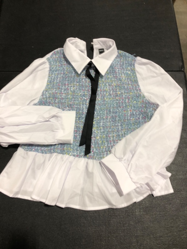 Photo 1 of YOUTH GIRLS' DRESS BLOUSE. WHITE. SIZE 8/10. PRIOR USE. 