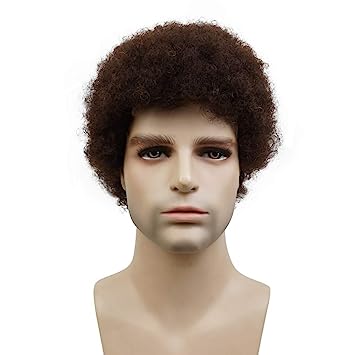 Photo 1 of Aimole Afro Short Curly Wigs for Black Women or Men African American Full Wig Brown
