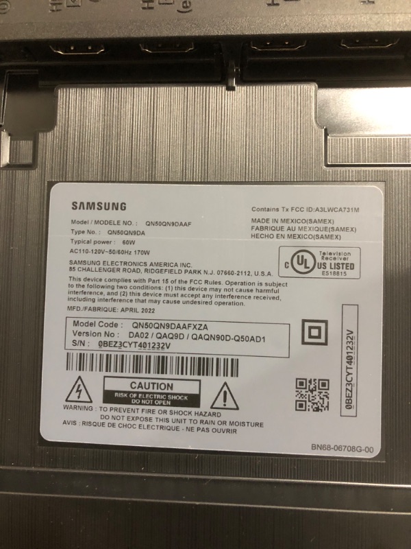 Photo 1 of Samsung 50” QN9DA Neo QLED 4K Smart TV 2021
