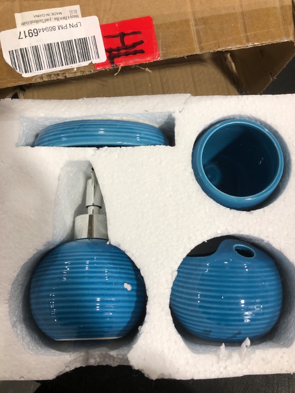 Photo 1 of 4 Piece Bathroom set Blue 